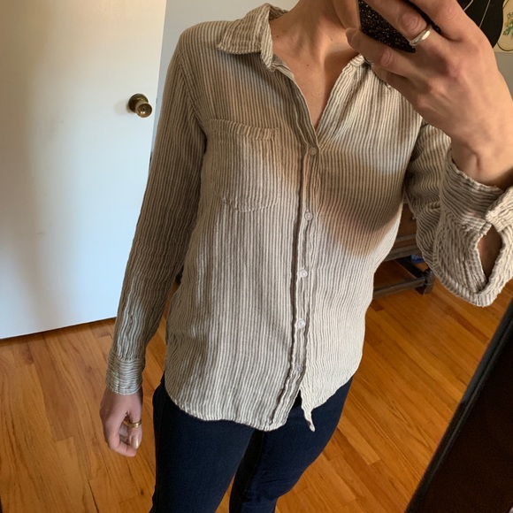 Sundry pinstripe gauze button down - Picture 12 of 12